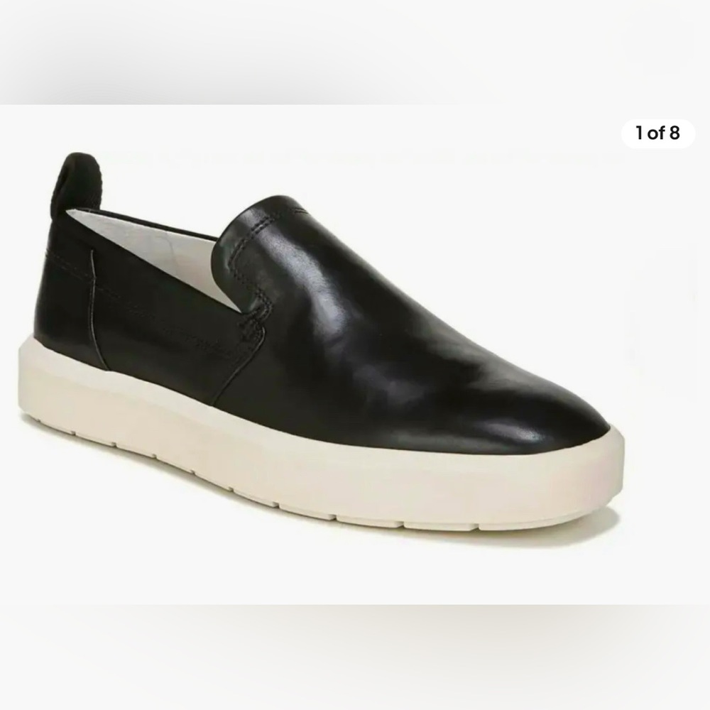 *FRANCO SARTO* Prato Black Leather Platform Slip On Sneakers